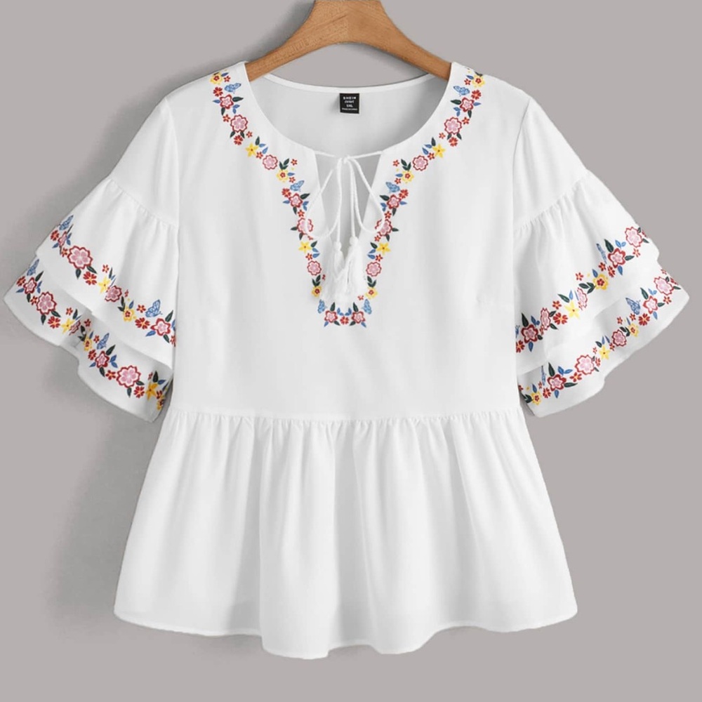 Embroidered White Blouse